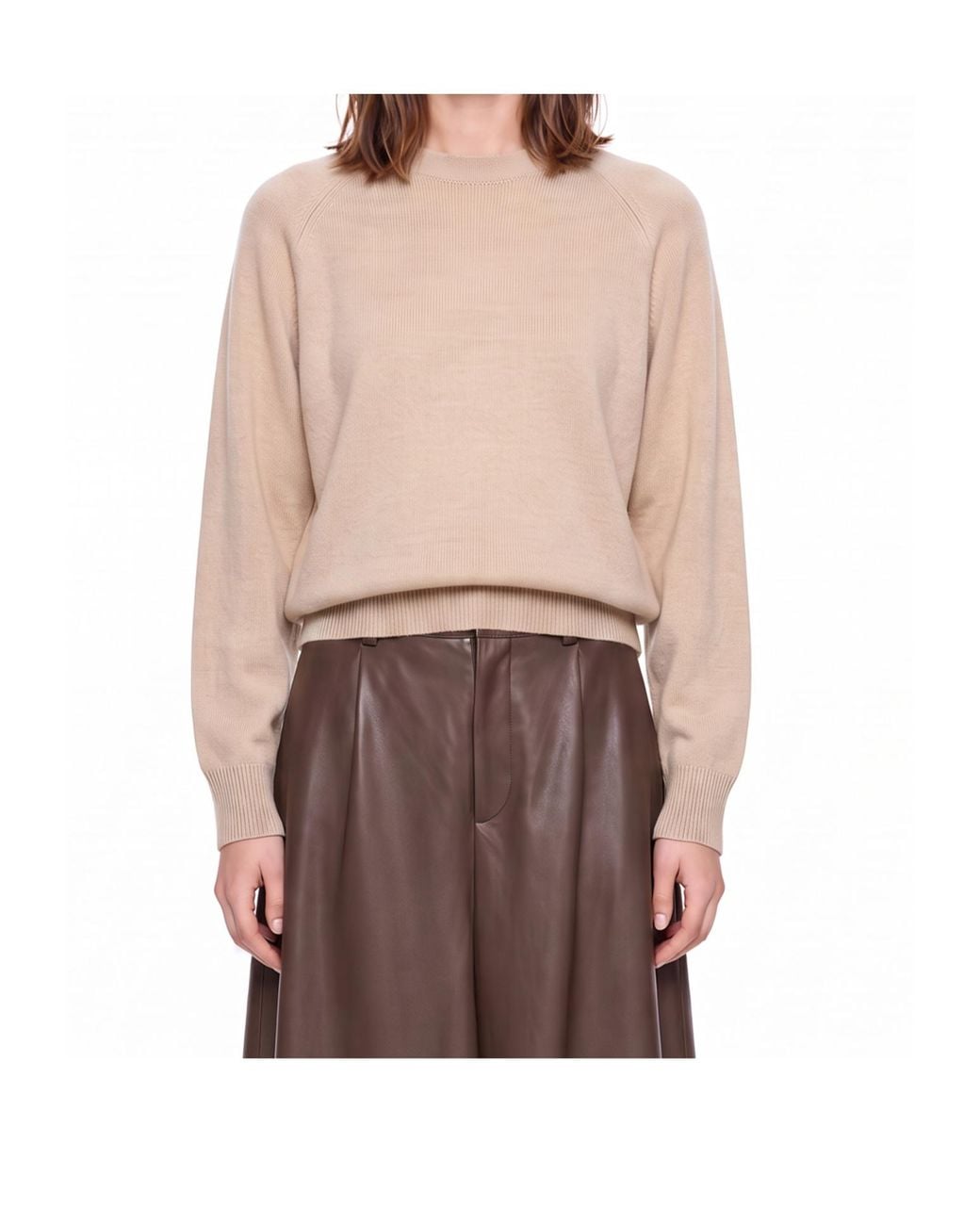 Brunello Cucinelli Natural Raglan-Sleeve Sweater