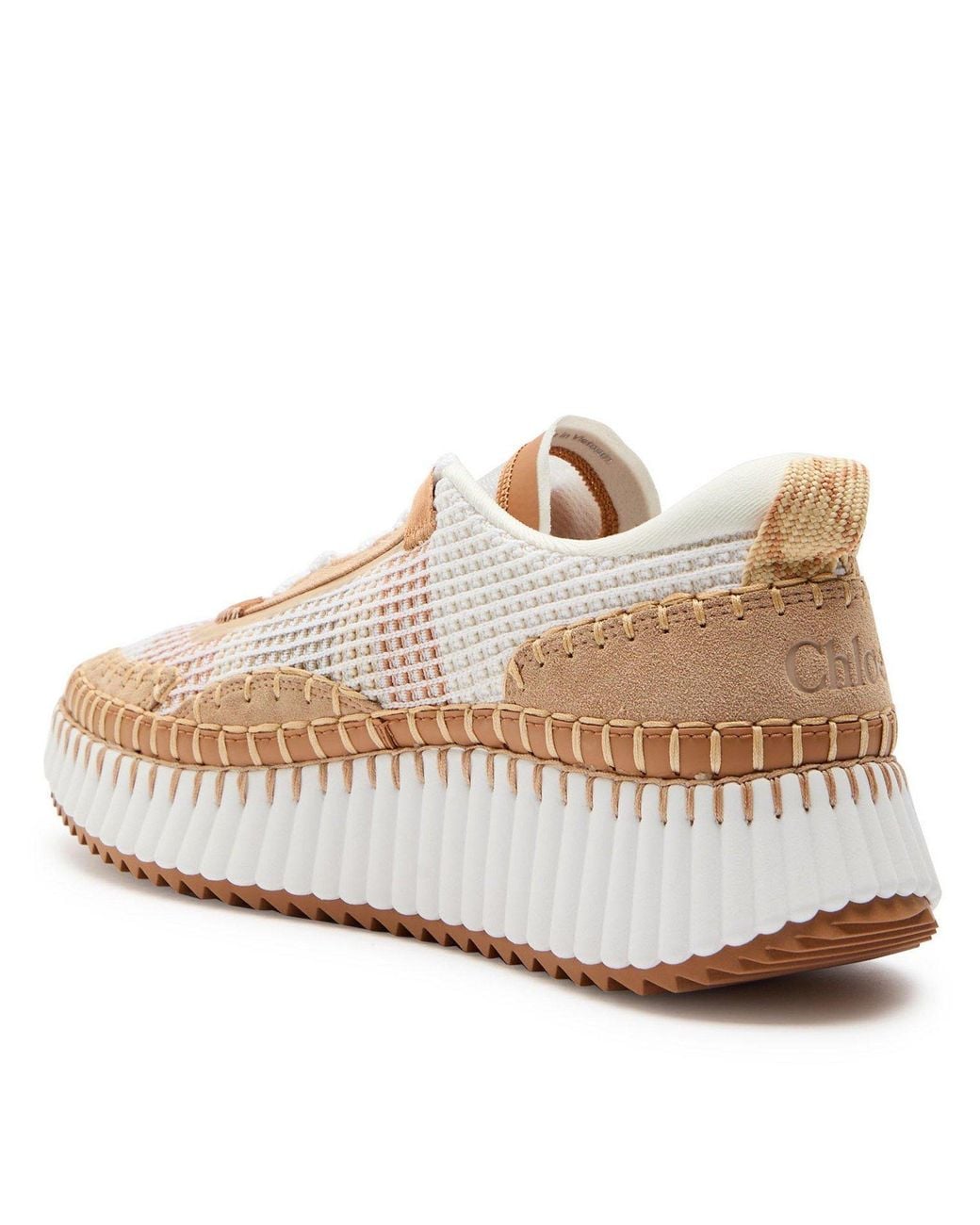 Chloé Pink Mesh-Panelled Fused-Sole Thick-Bottom Shoes