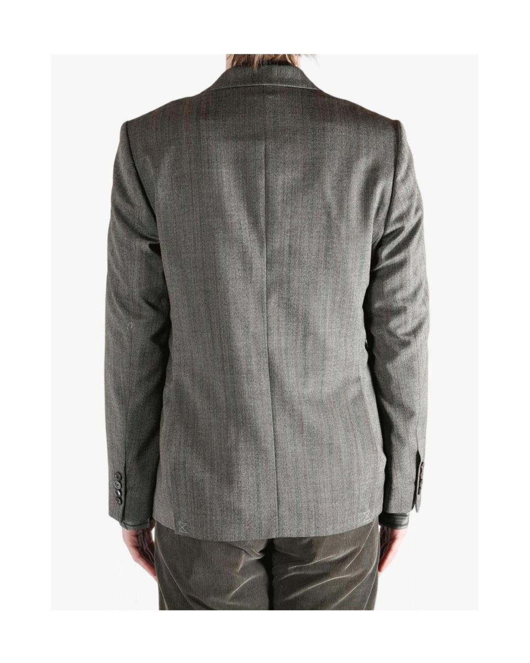 Dries Van Noten Gray Single Breasted Striped Jacket for men
