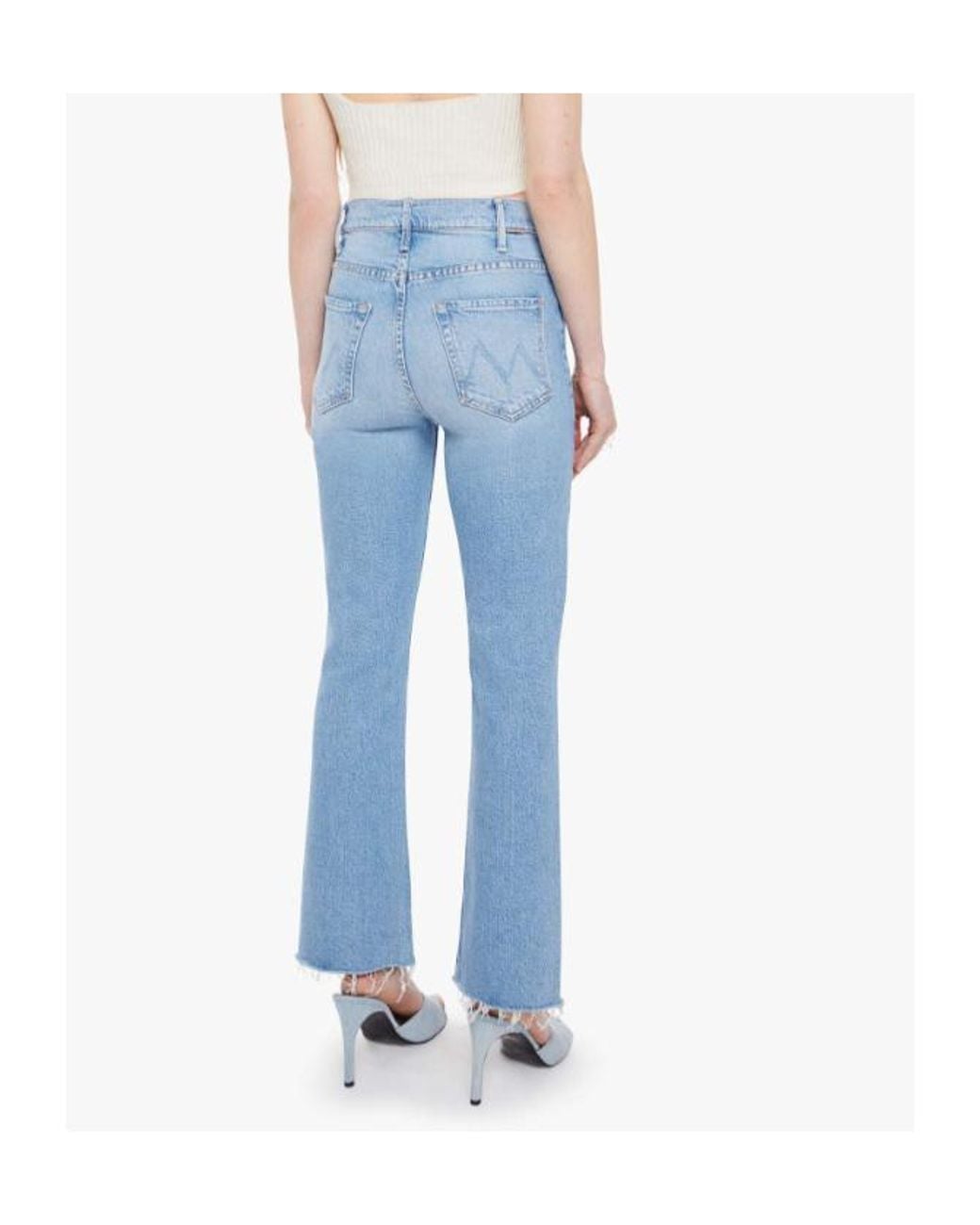 Mother Blue The Hustler Frayed-Hem Jeans