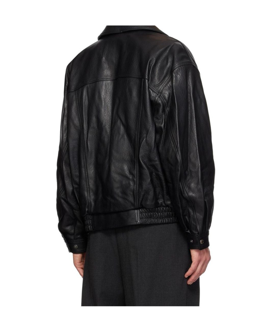 DUNST Black Oversized Leather Jacket