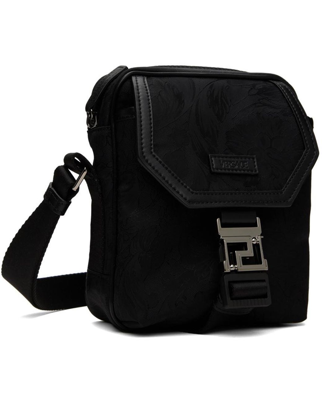 Versace Black Jacquard Shoulder Strap Messenger Bag for men