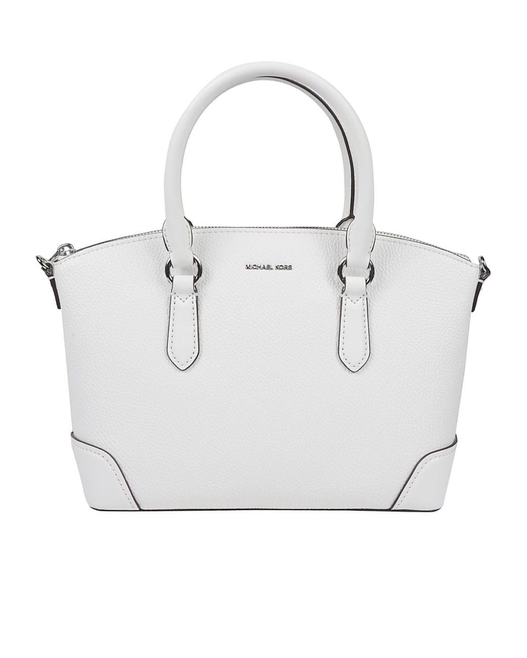 MICHAEL Michael Kors White Michael Kors Md Ew Dome Satchel Shoulder Bag