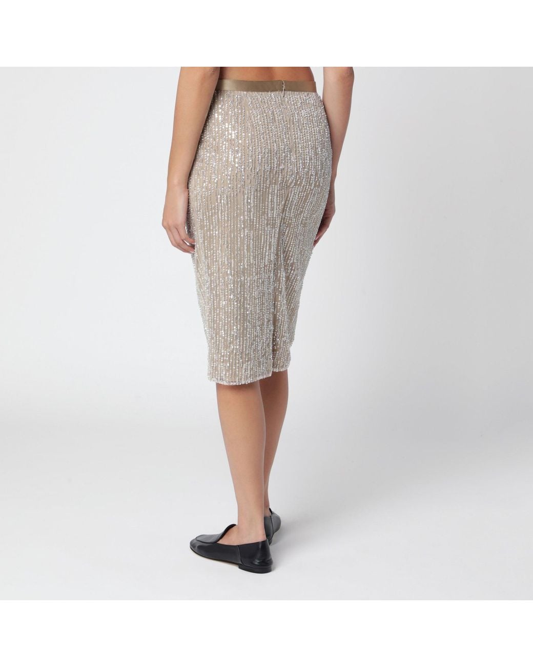 AMI Gray Sequin Skirt