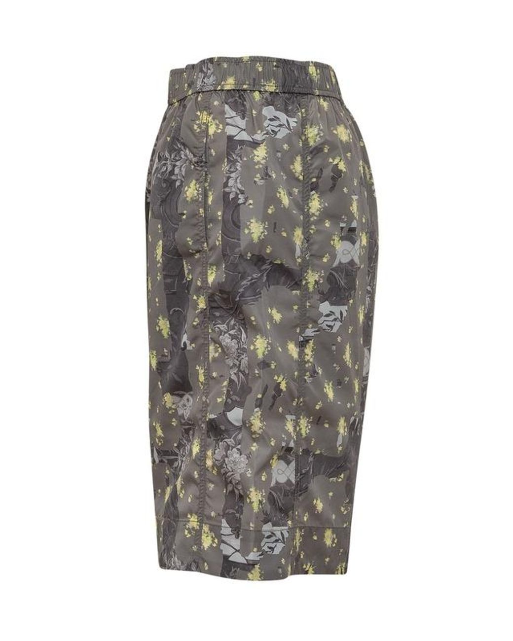 Ganni Gray Printed Nylon Bermuda Shorts