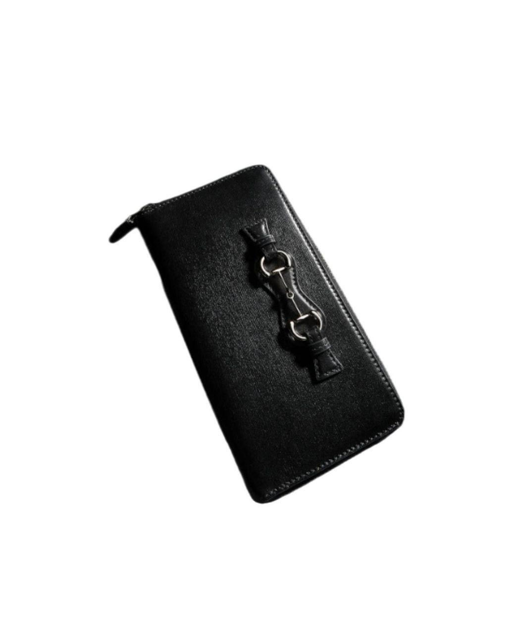 Gucci Black Horsebit Zip-Around Wallet