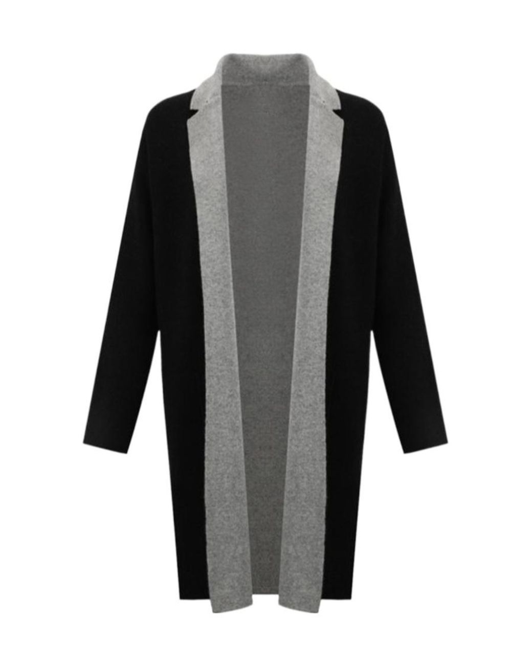 Max Mara Black Lapel Long-Sleeved Coat