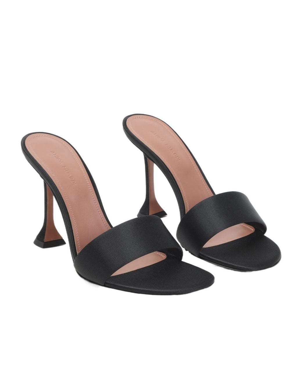 AMINA MUADDI Black Open-Toe High-Heeled Sandals