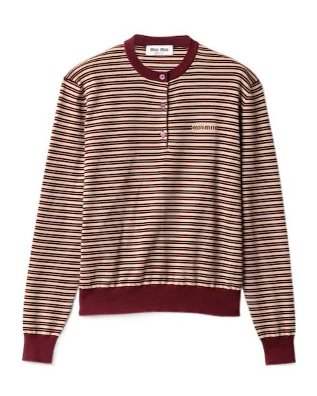 Miu Miu Brown Striped Wool Sweater