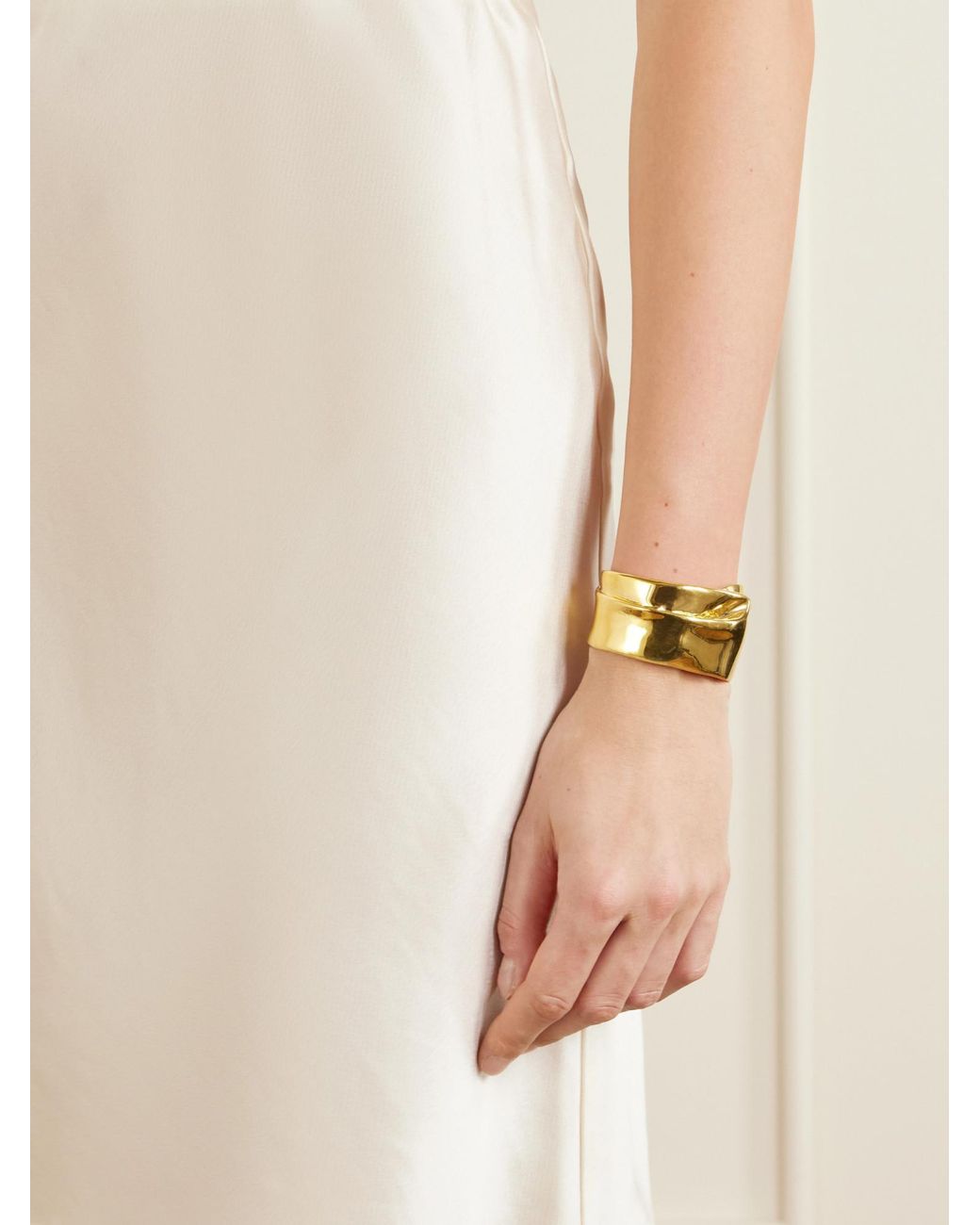Leset White Barb Satin Midi Skirt