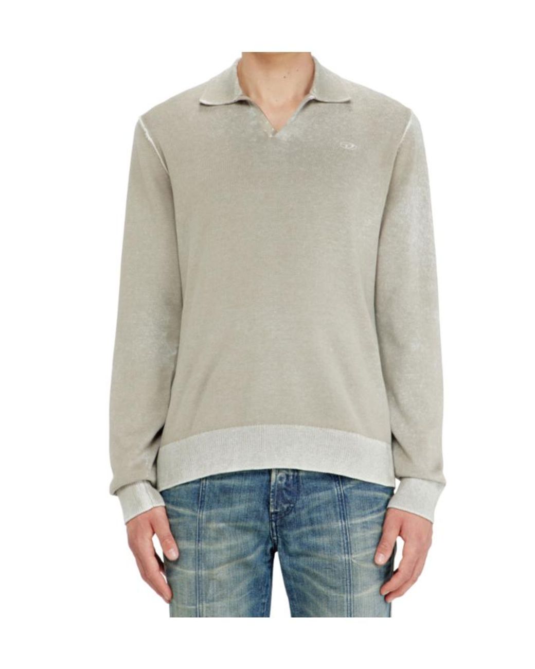 DIESEL White K Lawrence Polo Knitted Sweater for men