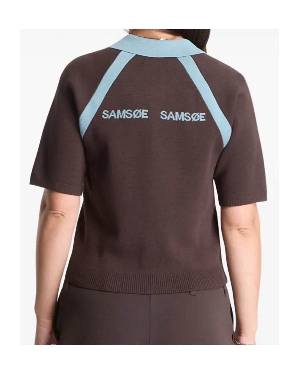 Samsøe & Samsøe Black Samsøe Samsøe Sasimona Contrast Polo Top