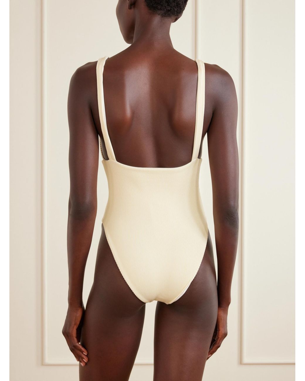 Haight White Ribbed Swimsuit