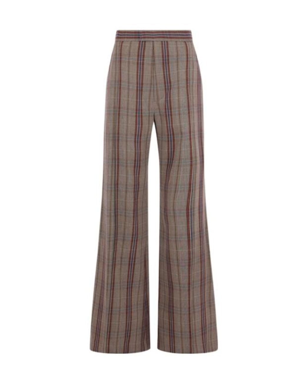 Vivienne Westwood Brown Wide-Leg Checked Pants