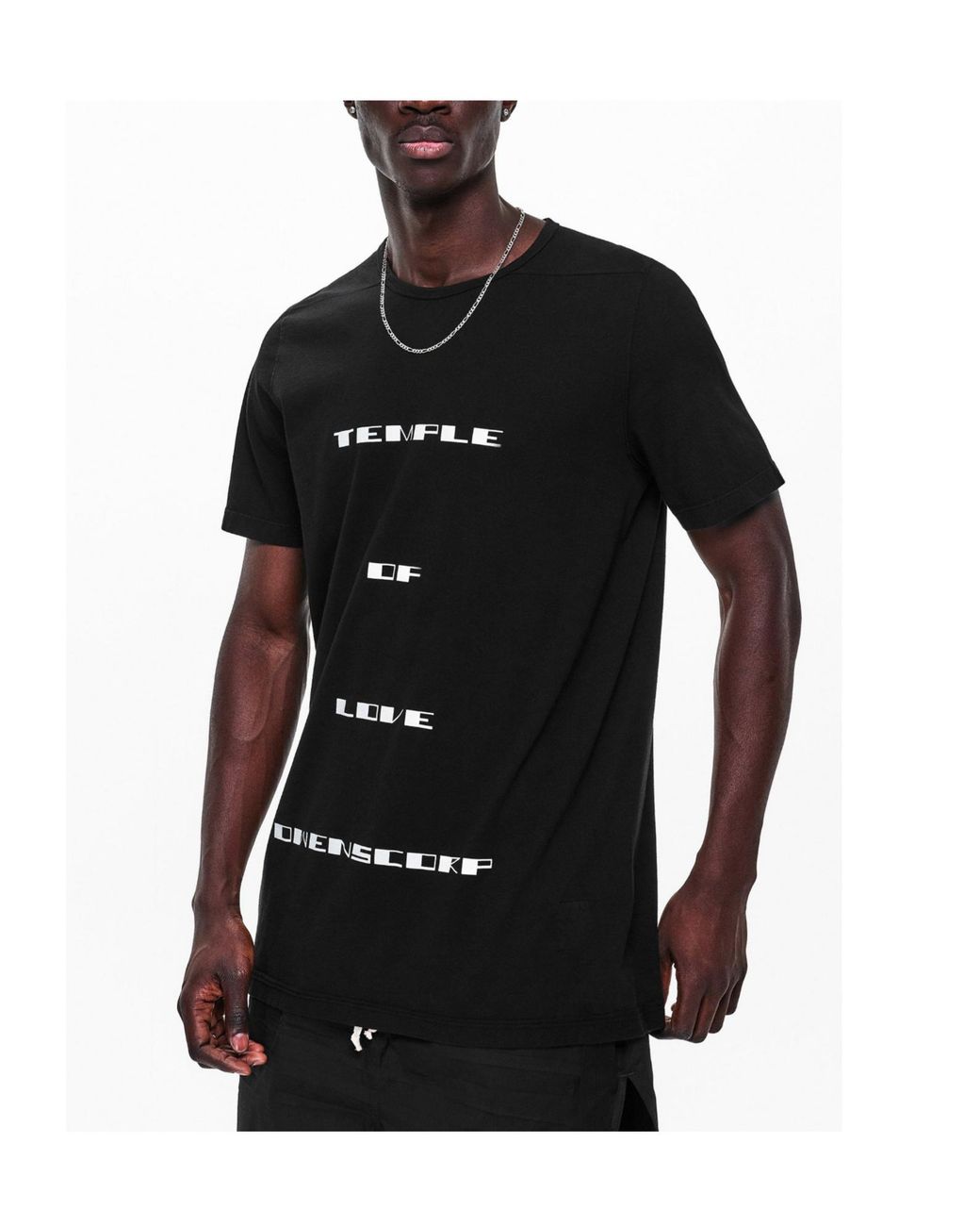 Rick Owens Black Crew Neck Short Sleeve T-Shirt for men