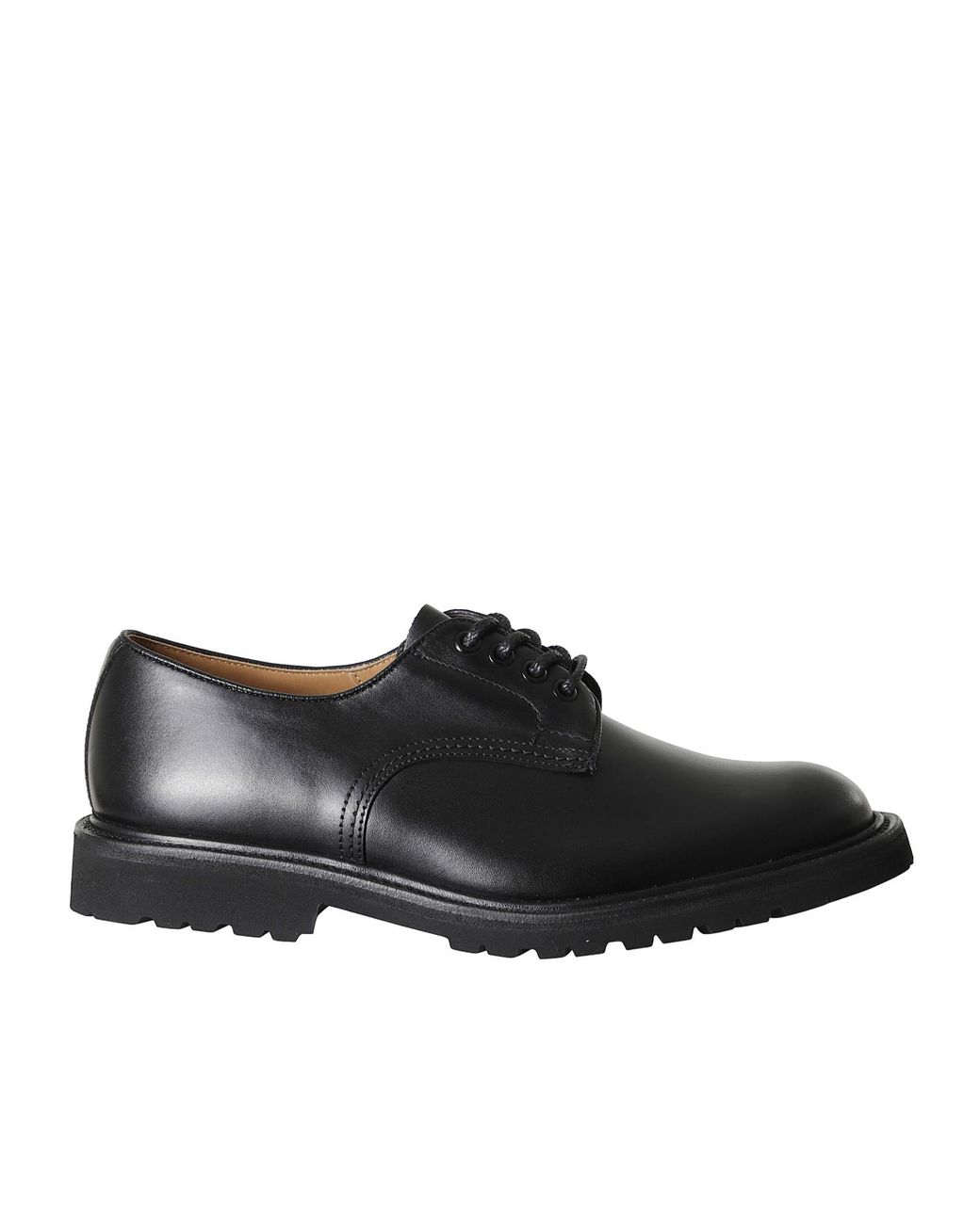 Tricker's Black Daniel Lace-Up Leather Derby Shoes for men