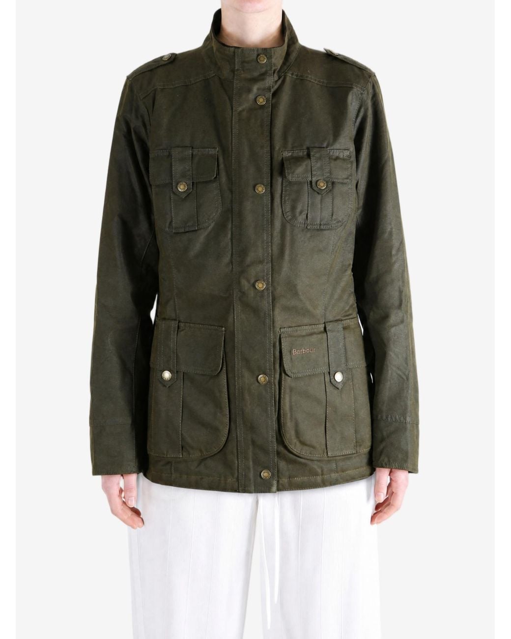 Barbour Green Winter Defence Waxed Jacket