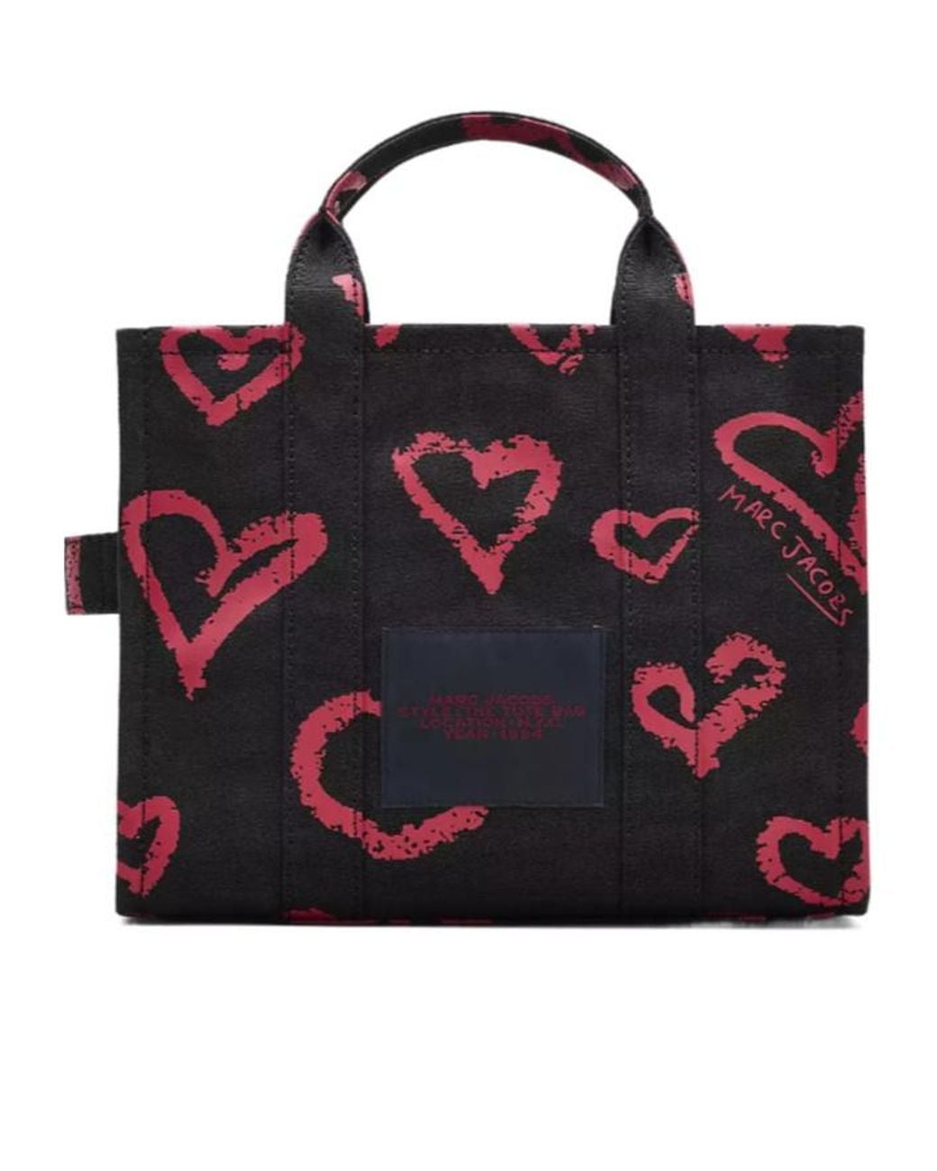 Marc Jacobs Black The Medium Heart Print Tote Bag