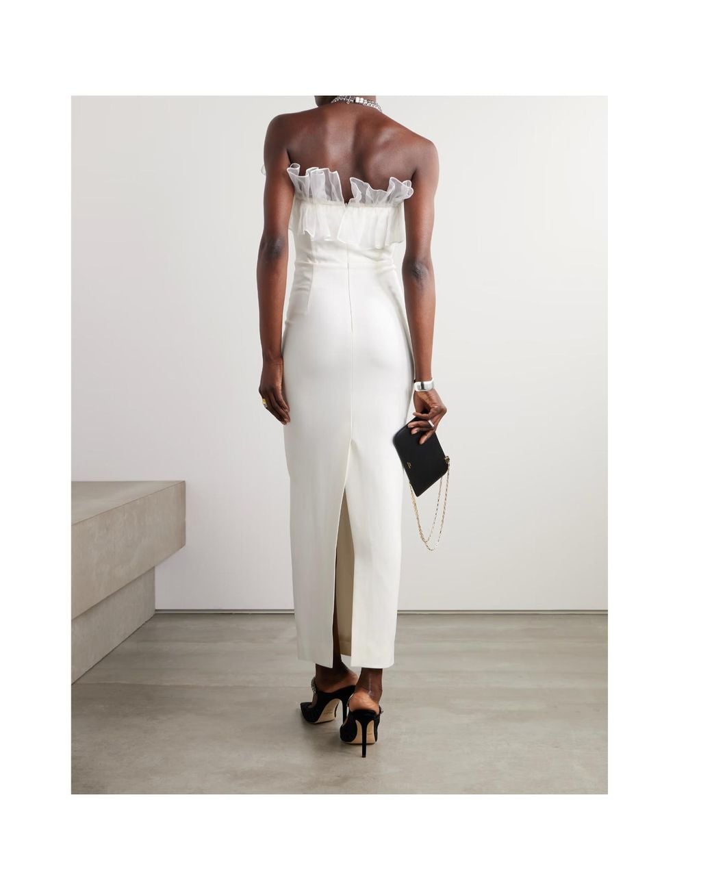 Alessandra Rich White Off-Shoulder Dress