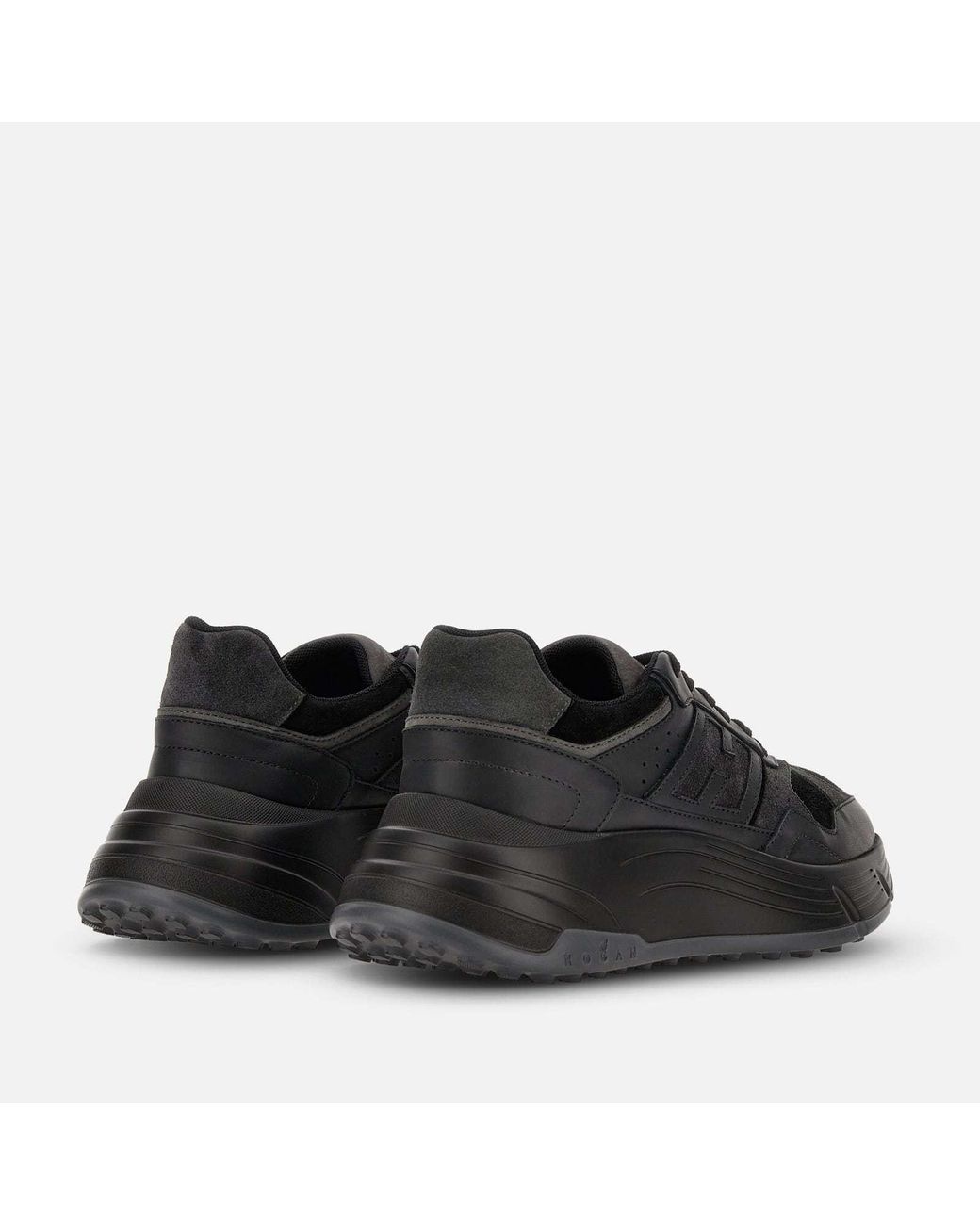 Hogan Black H669 Lace-Up Leather Shoes