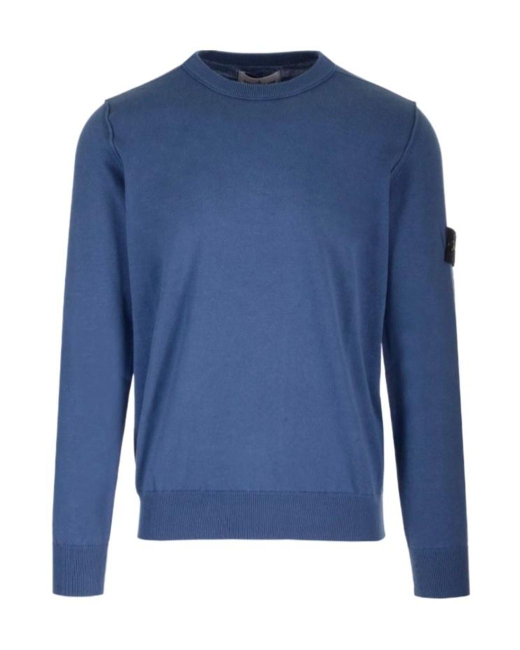 Stone Island Blue Compass Patch Crewneck Jumper for men