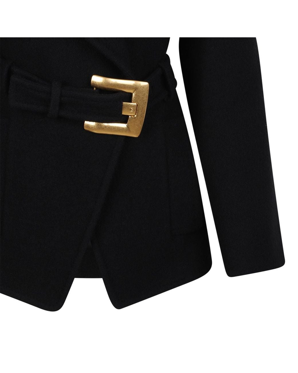 Balmain Black Belted Buckle Blazer