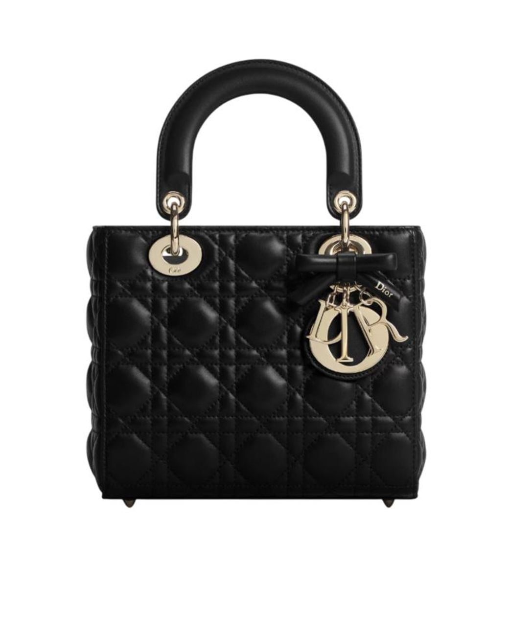 Dior Black Small Lady Bag With Strap