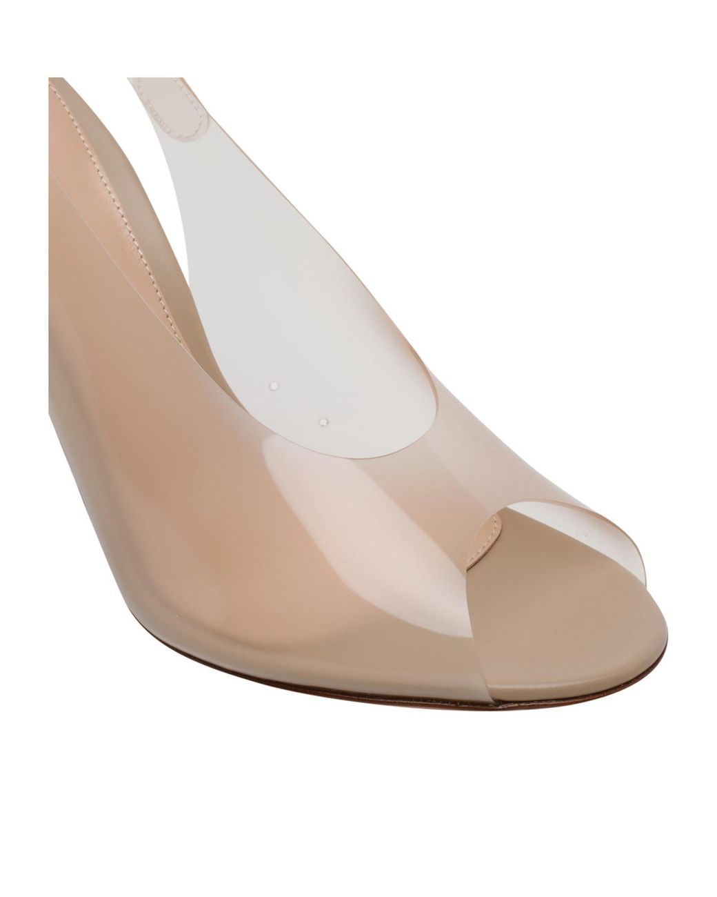 Gianvito Rossi White Clear Slingback Heeled Sandals