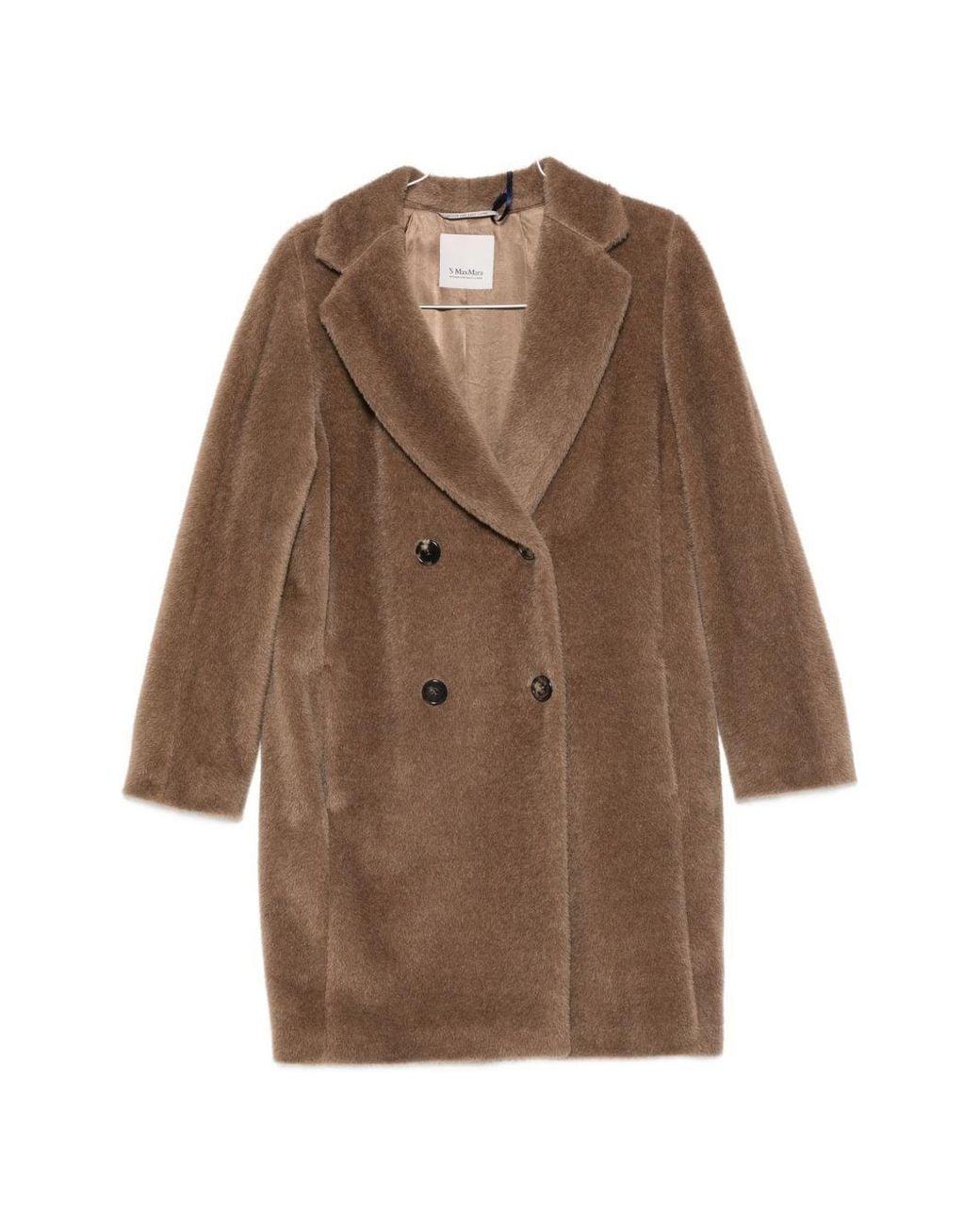 Max Mara Brown 'S Roseto Double-Breasted Straight Hem Coat