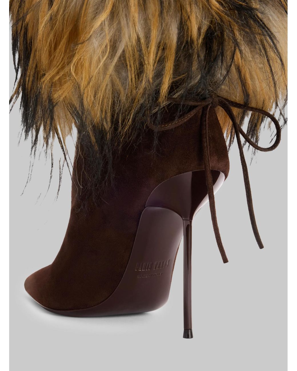 Paris Texas Brown Lidia Fur Ankle Boots