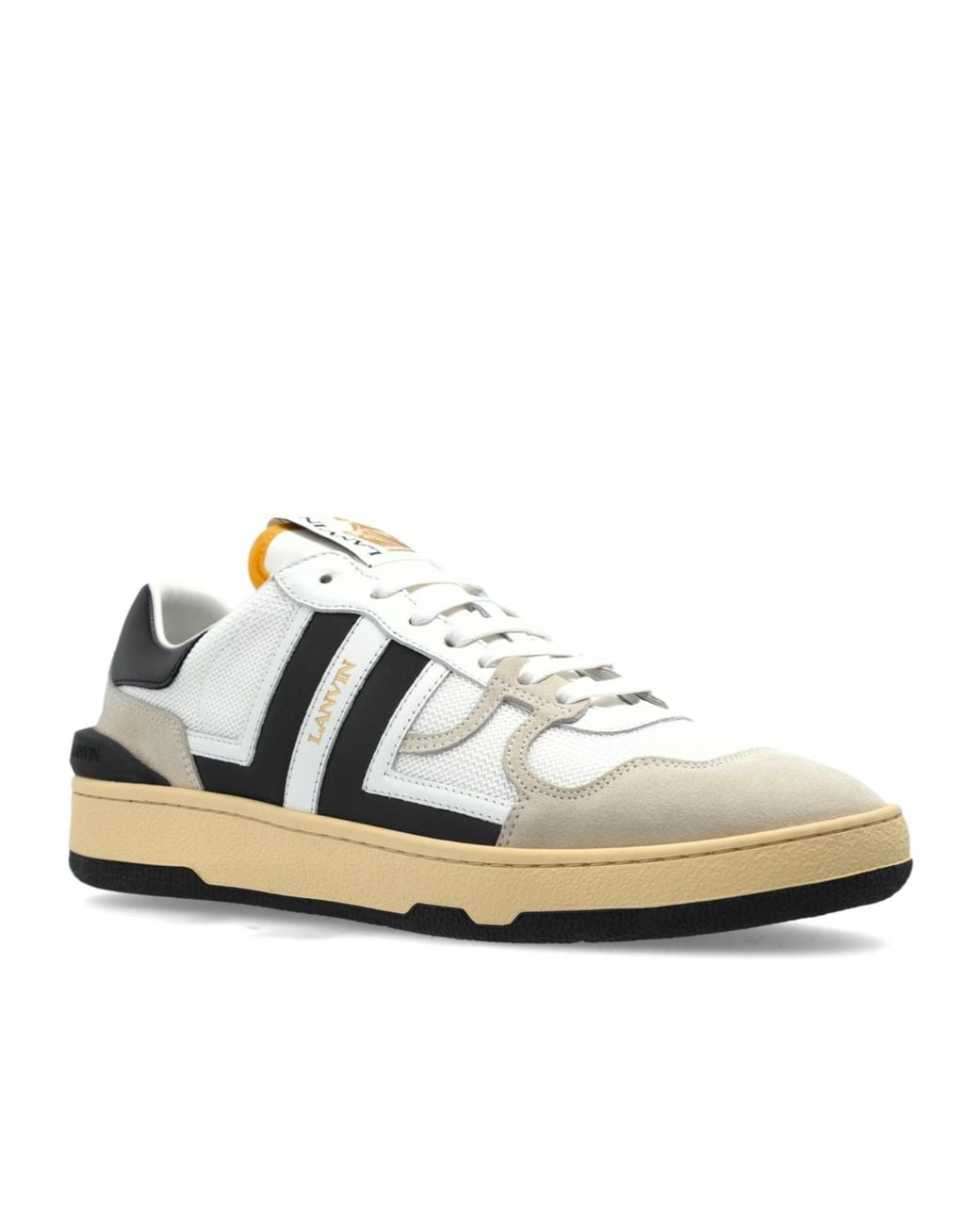 Lanvin White Clay Colour-Block Panelled Sneakers for men