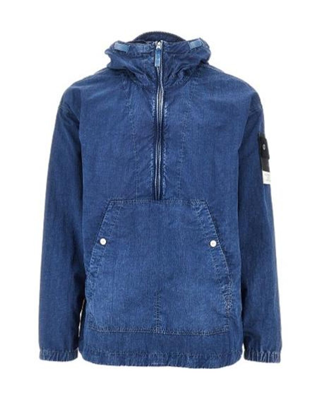 Stone Island Blue Half Zipped Jacket for men