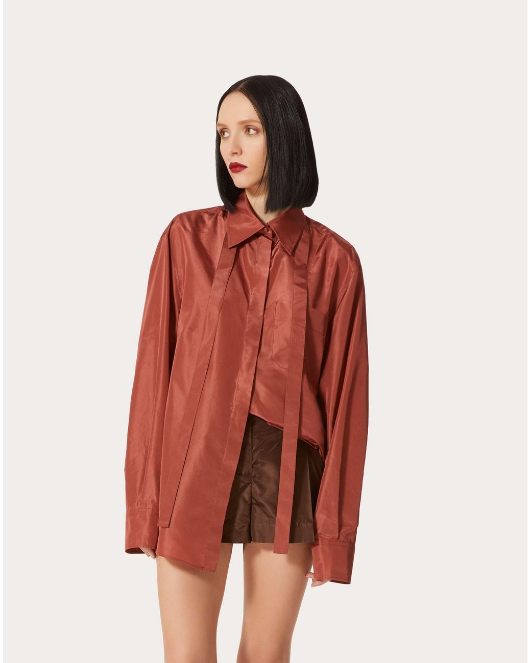 Valentino Red Long-Sleeve Button-Fastening Shirt