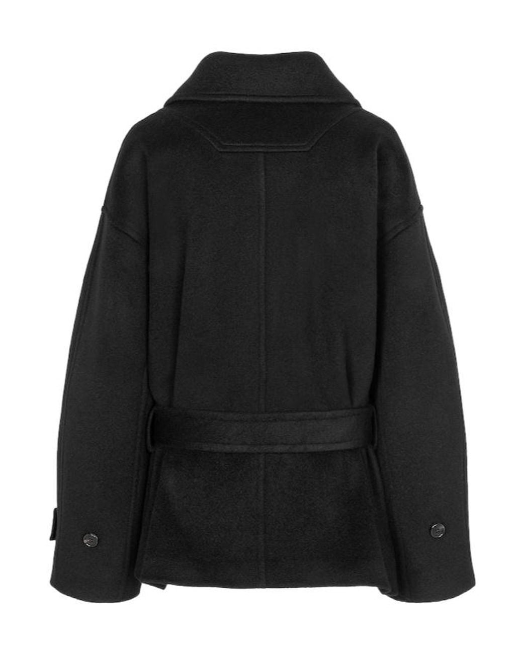 Juun.J Black Stand-Collar Long-Sleeved Coat