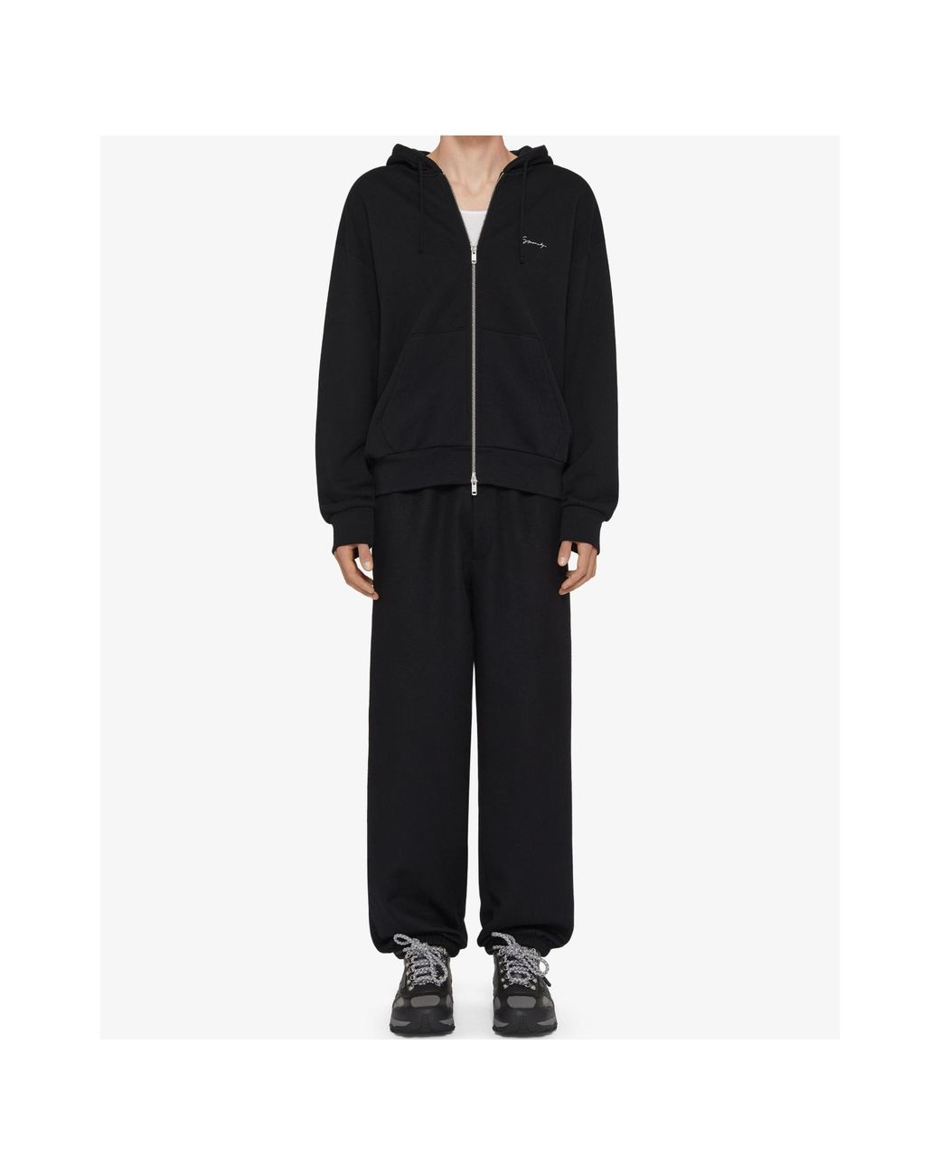 Givenchy Black Hubert Object Printed Zipped Hoodie for men