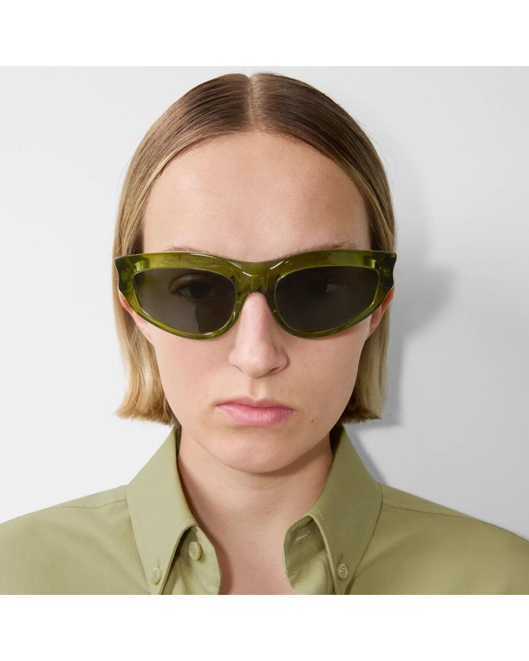 Burberry Green Classic Oval-Frame Sunglasses