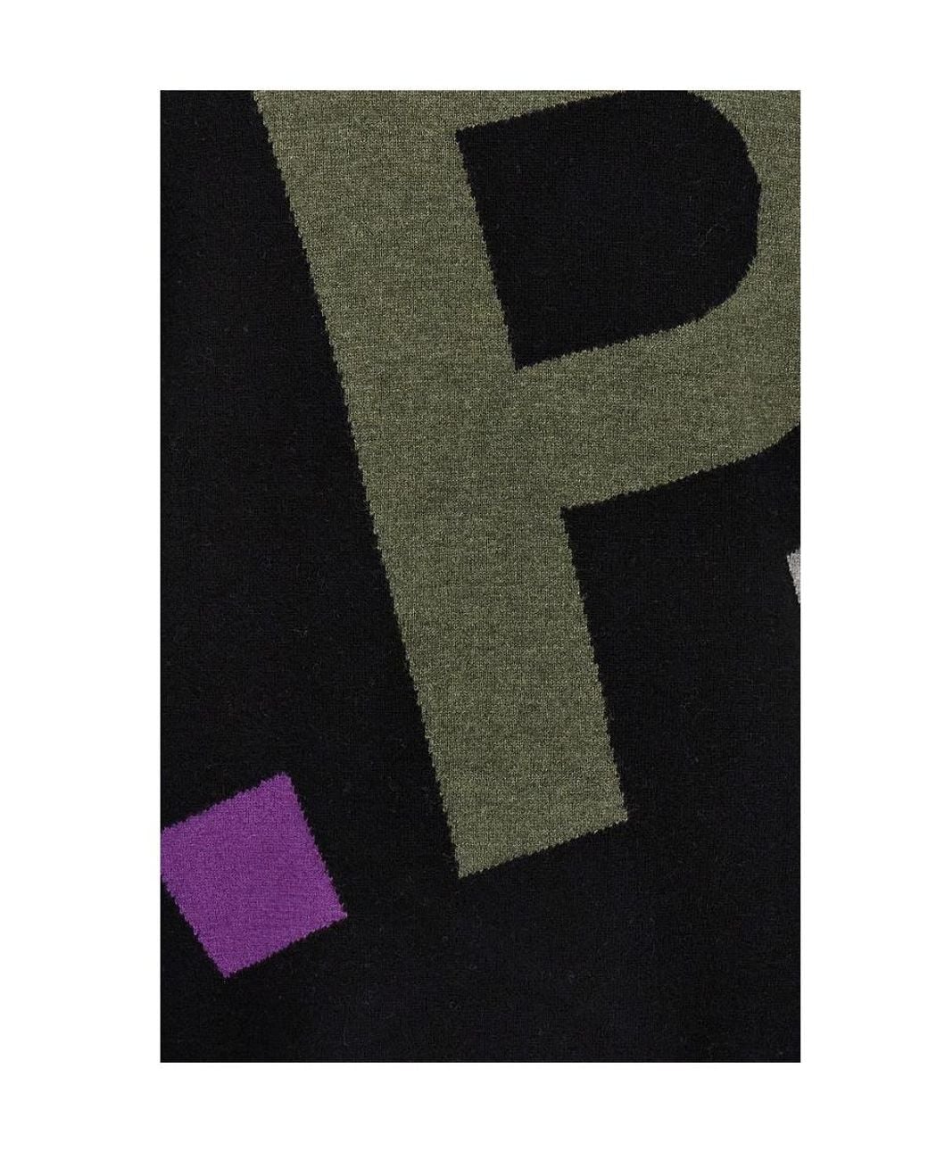 A.P.C. Black Logo Intarsia-Knitted Jumper for men