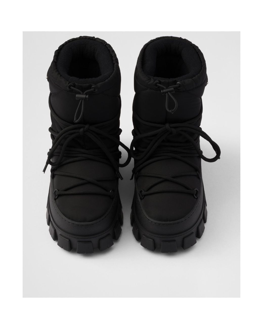 Prada Black Winter Nylon Platform Boots