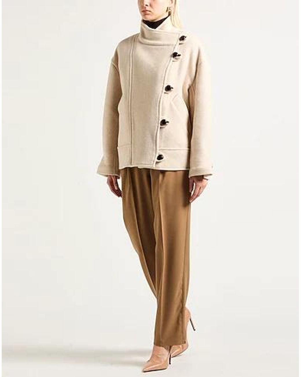 Isabel Marant Natural Single-Breasted Long-Sleeve Coat