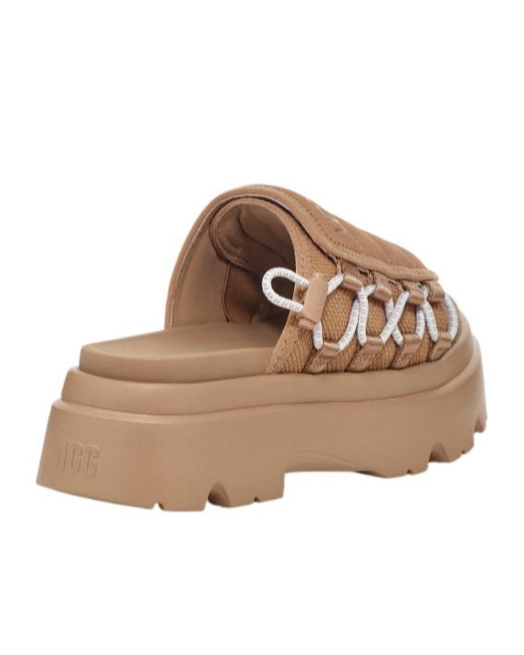Ugg Brown Callie Quilted Platform Slides