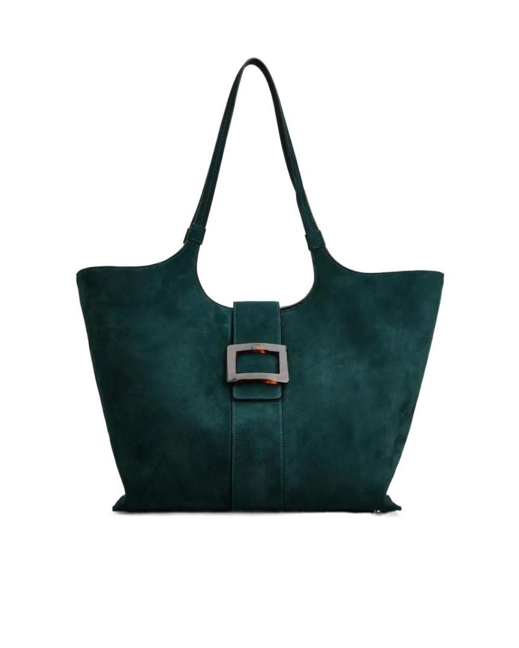 Roger Vivier Green Belle Vivier Medium Shopping Bag