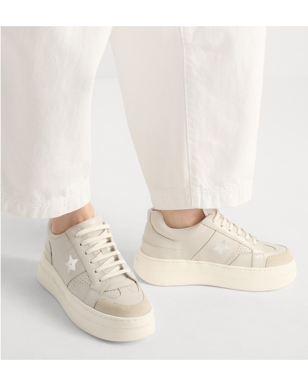 Dior White Star Platform Sneaker
