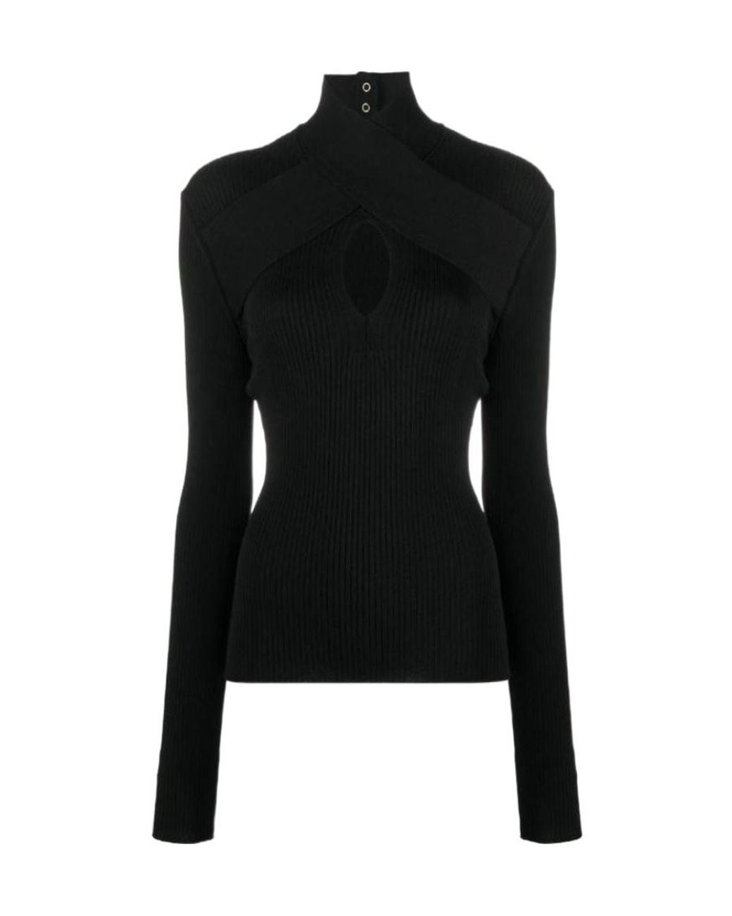 MSGM Black ラップディテール タートルネックトップ