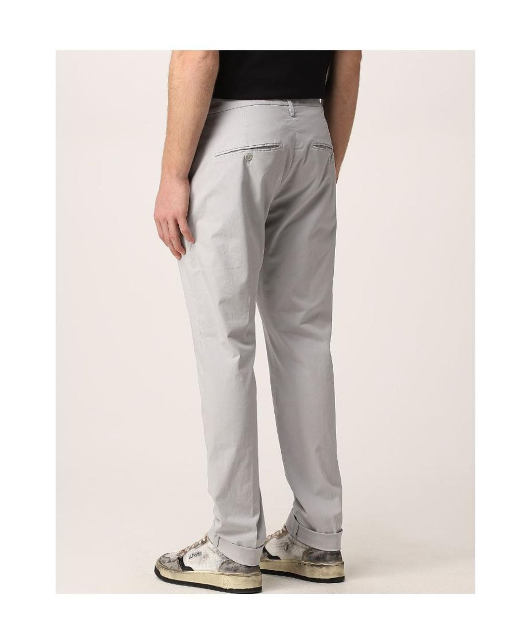 Dondup Gray Logo Casual Pants for men