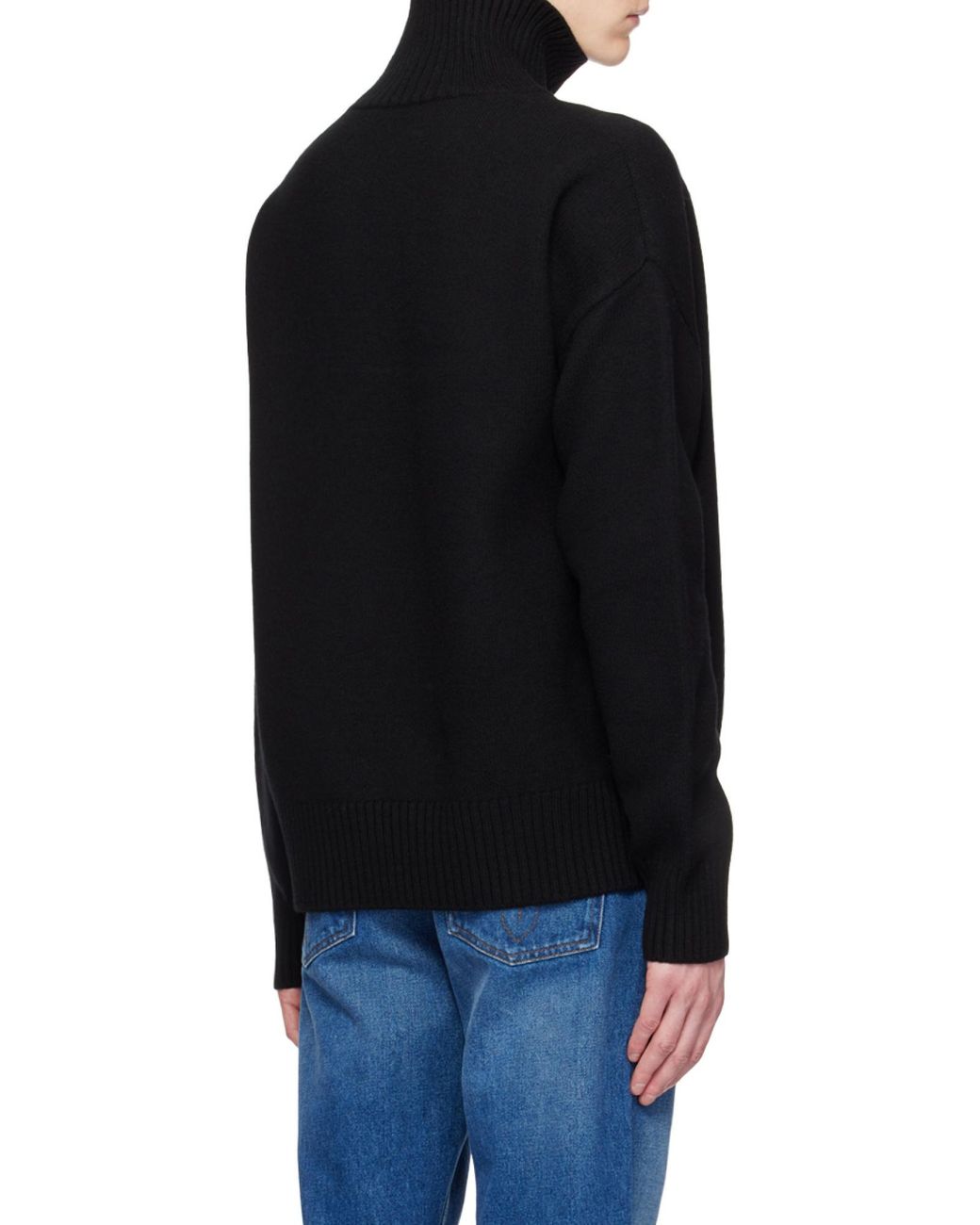 AMI Black Ami De Coeur Roll Neck Jumper for men