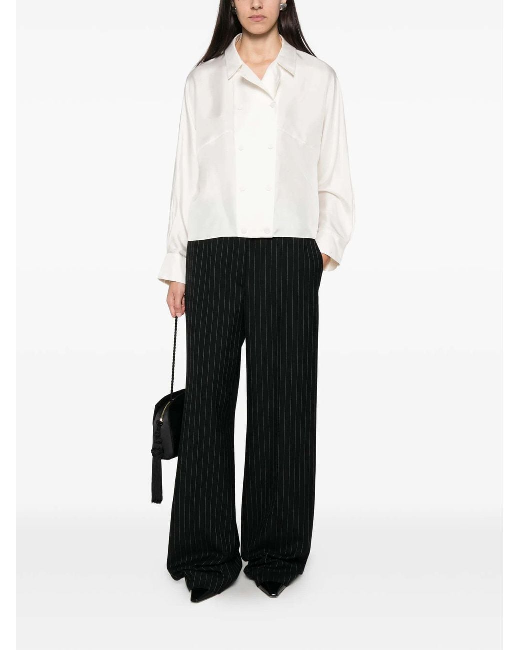 Rohe White Double-Breasted Cropped Shirt