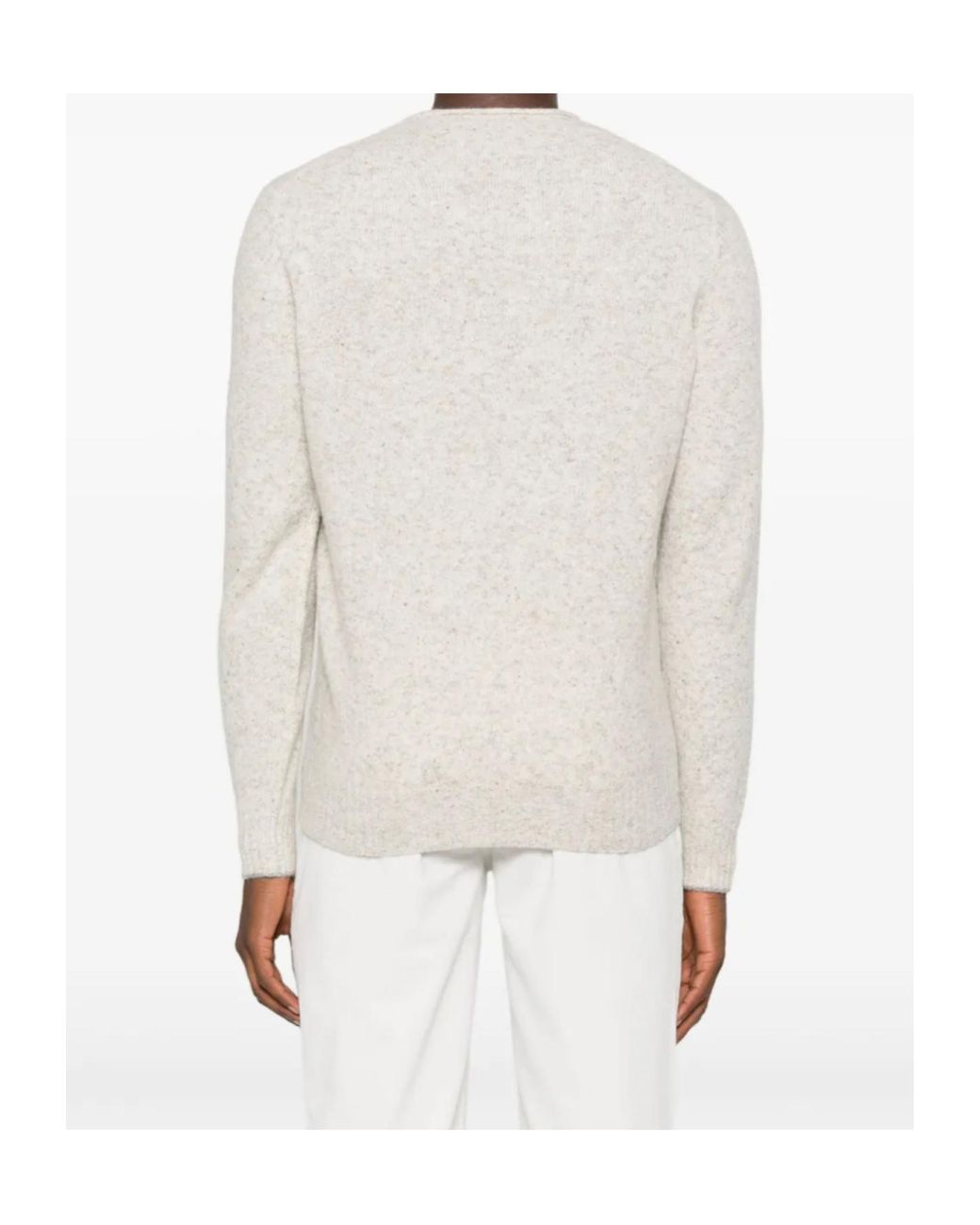 Brunello Cucinelli White Crewneck Knitted Jumper for men