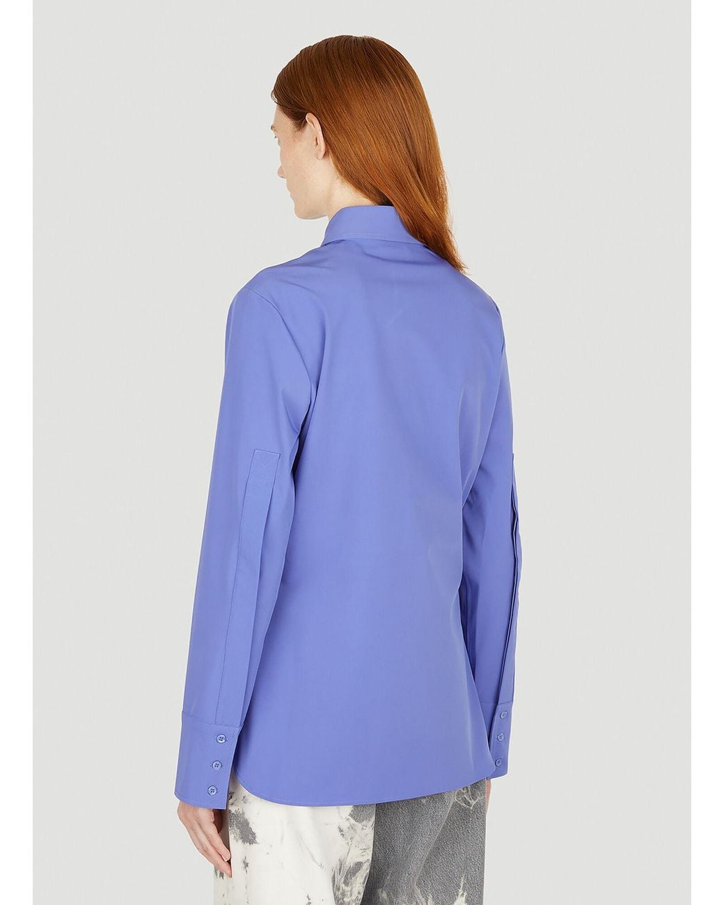Eytys Blue Lapel Long-Sleeved Shirt