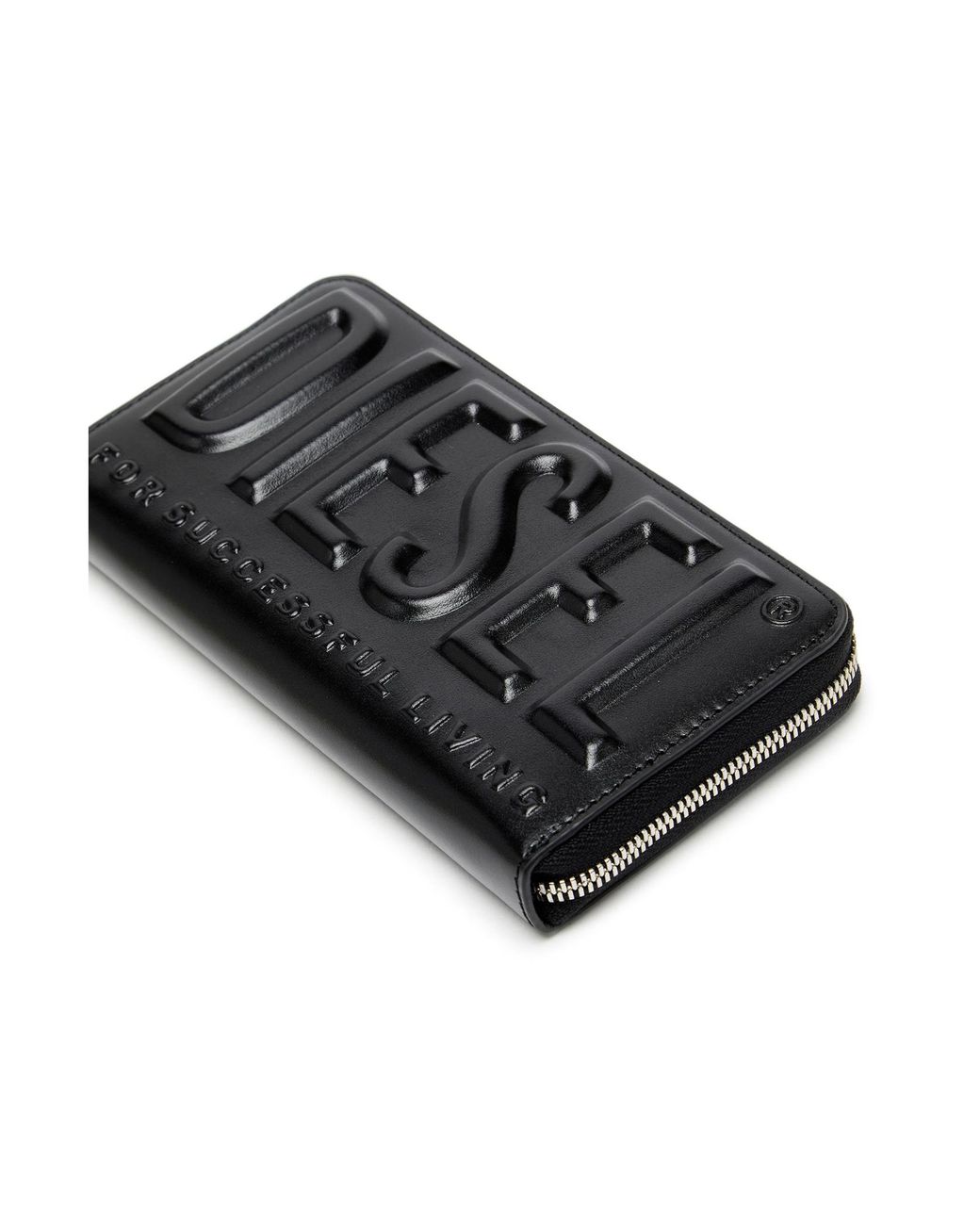 DIESEL Black Dsl 3D -Continental Zip L Wallet for men