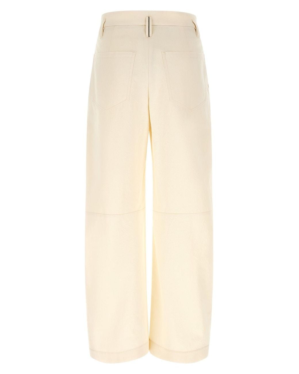 Brunello Cucinelli Natural Dyed Cotton And Wool Wrinkled Denim Five-Pocket Baggy Trousers With Monili